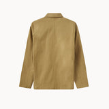 canvas linen zip jacket camel