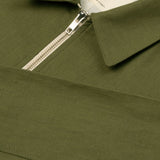 canvas linen zip jacket olive