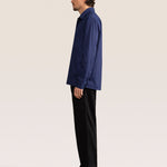 Bandsome Overshirt in Navy Pinstripe - Australian made cotton overshirt