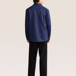 Bandsome Overshirt in Navy Pinstripe - Australian made cotton overshirt