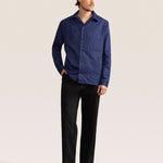 Bandsome Overshirt in Navy Pinstripe - Australian made cotton overshirt