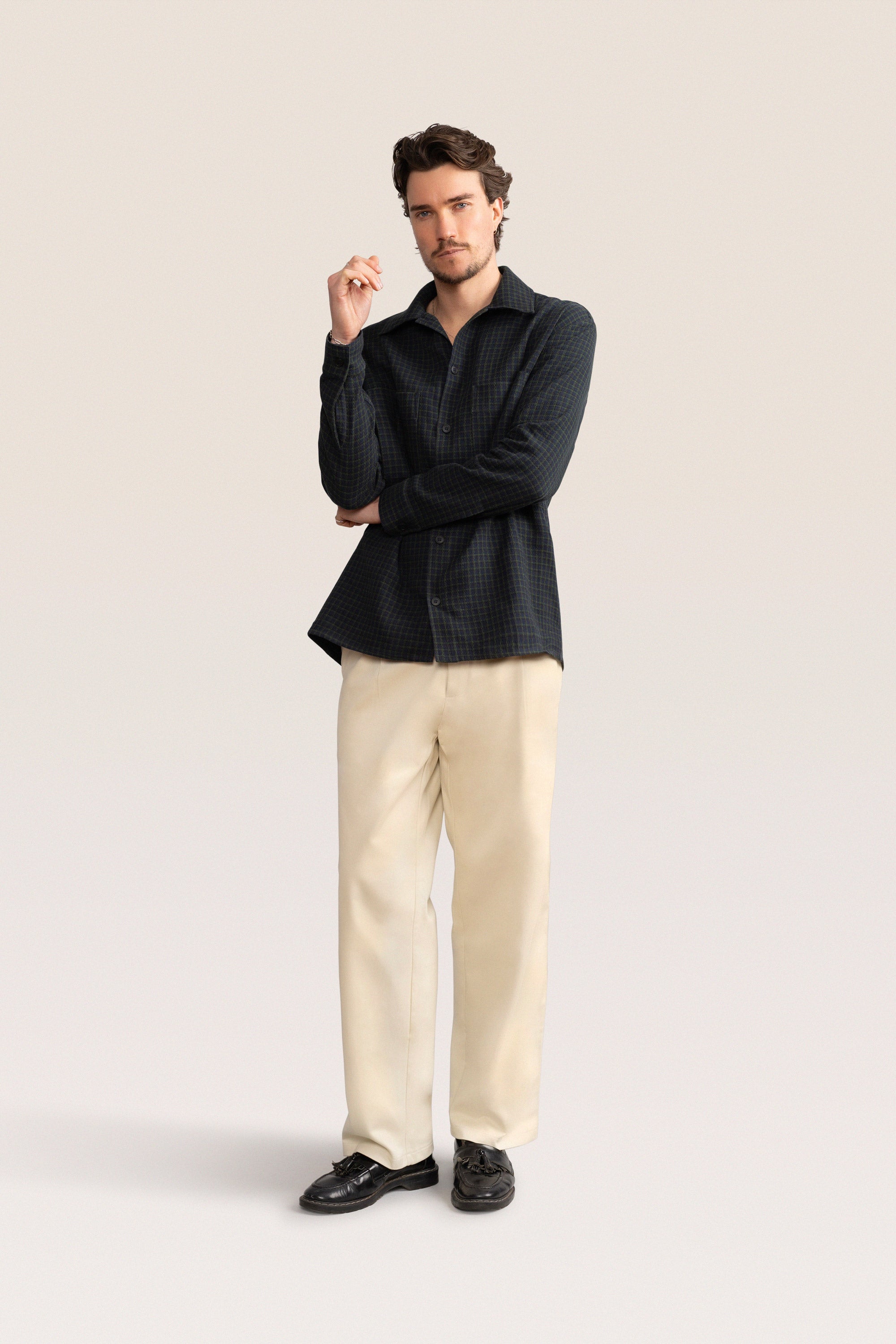 Bandsome Overshirt in Navy Check - Australian made cotton overshirt