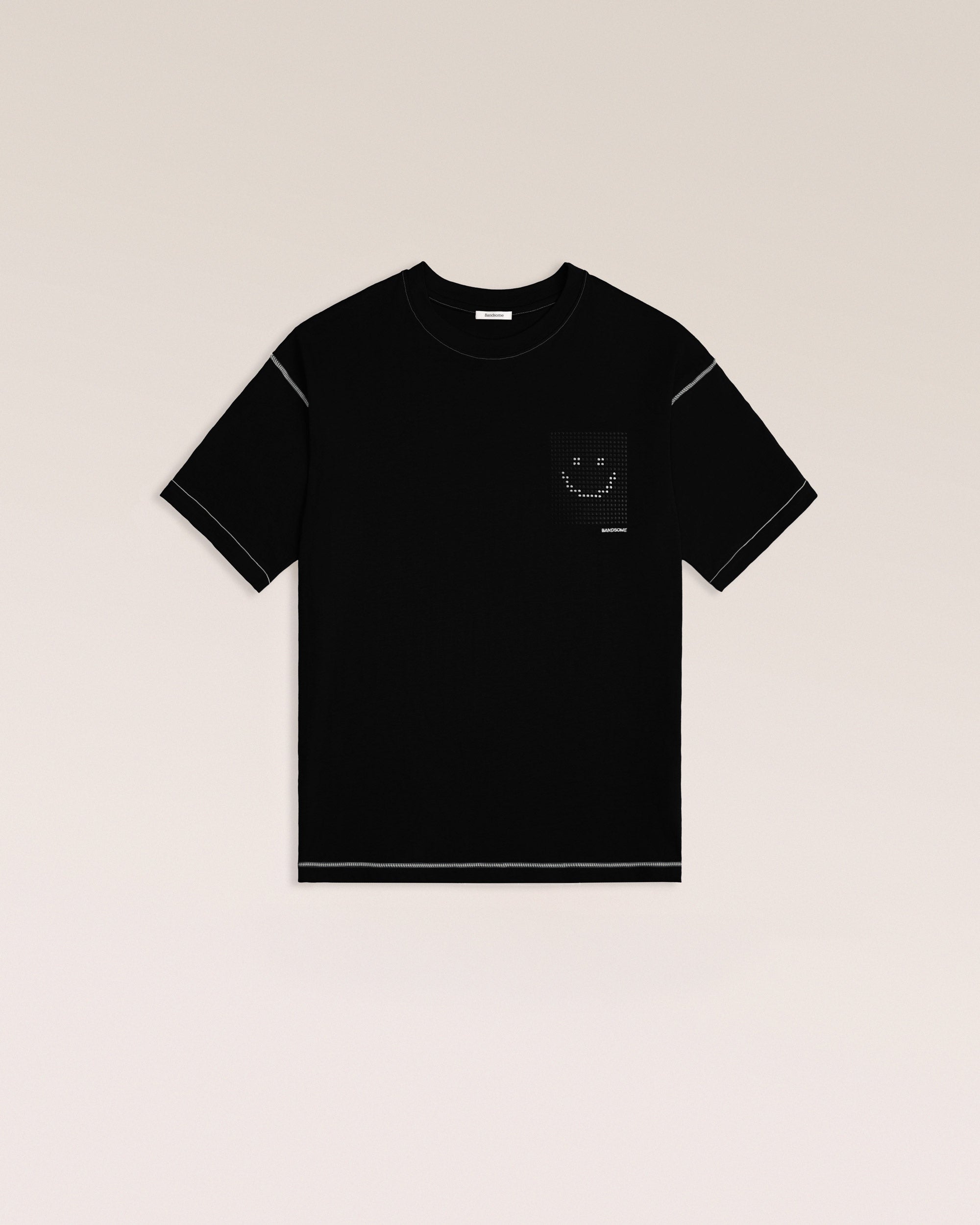 Bandsome Box T-Shirt in Black Dots Smiley - Australian made organic cotton