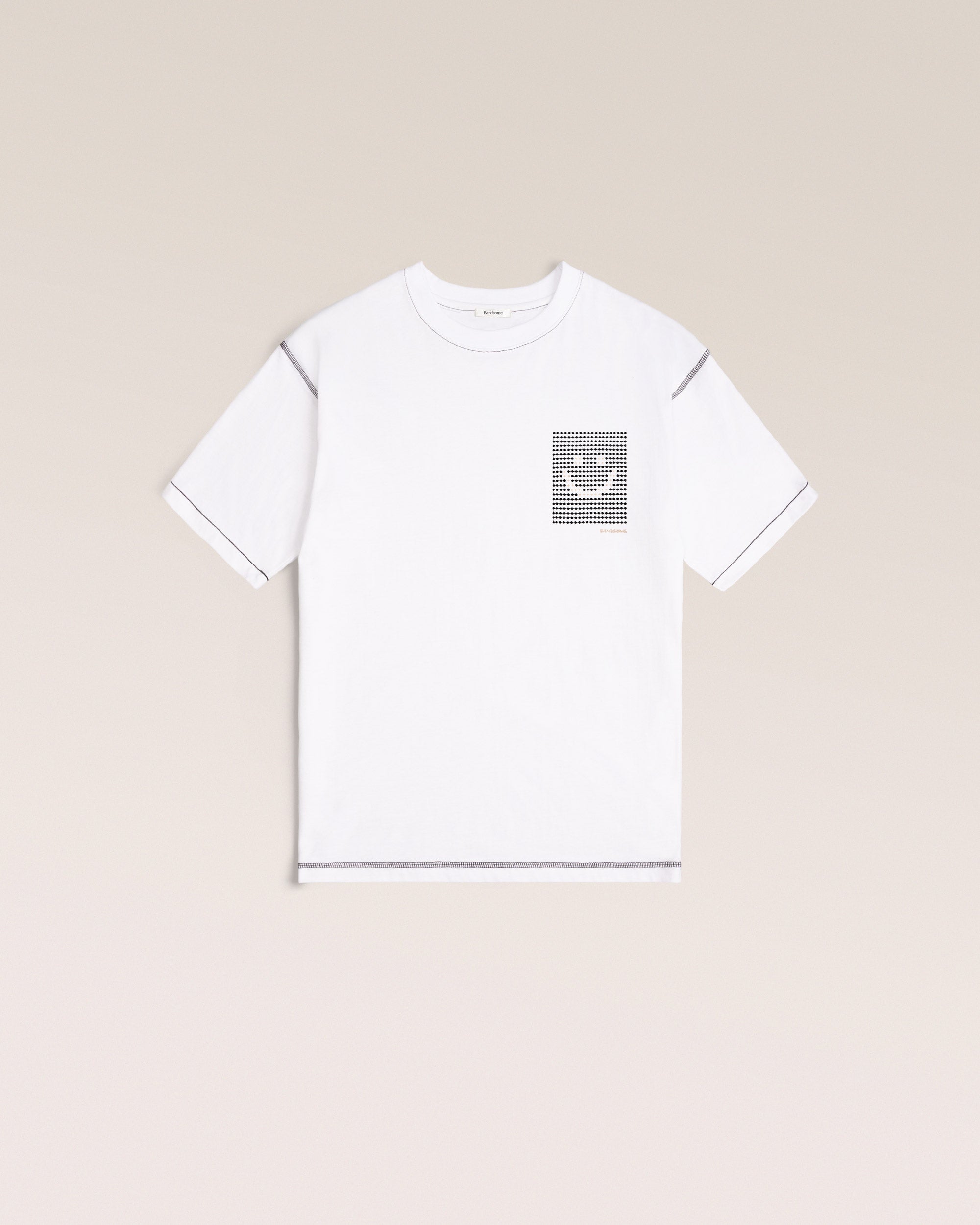 Bandsome Box T-Shirt in White Dots Smiley - Australian made organic cotton