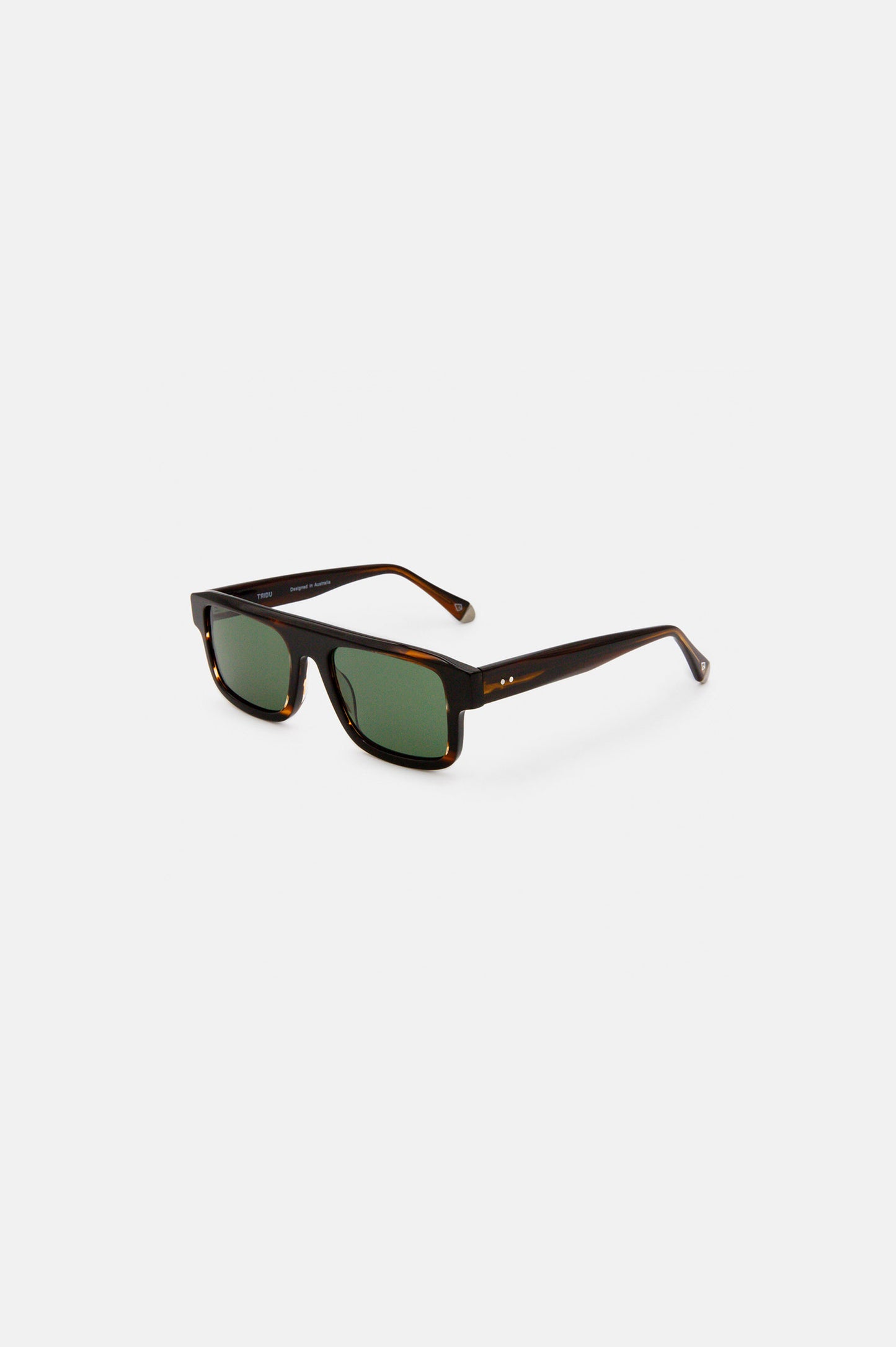 Charlie Sunglasses Brown Crystal Stripe w/ Polarised Green Lens