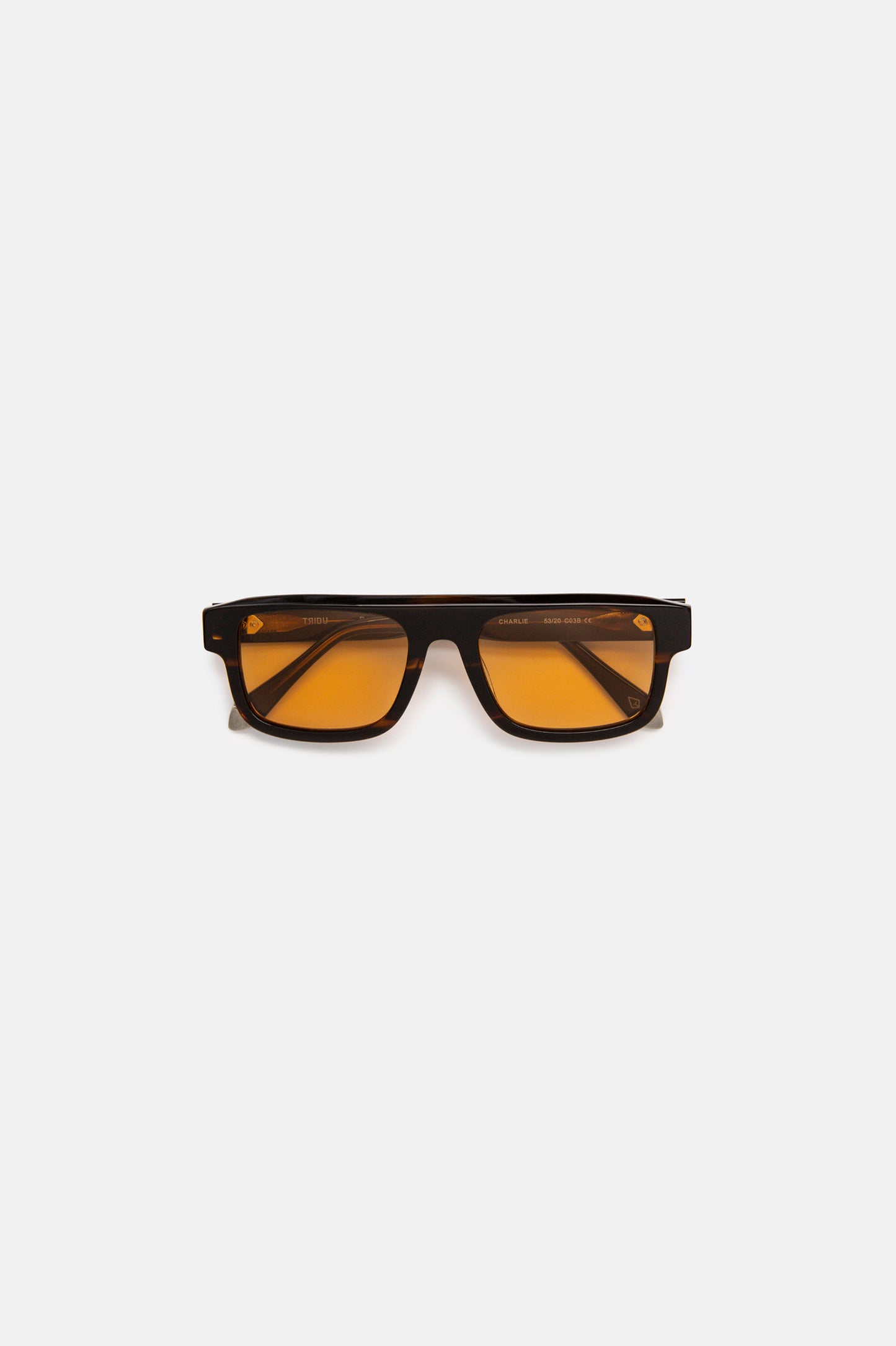 Charlie Sunglasses Brown Crystal Stripe w/ Orange Lens