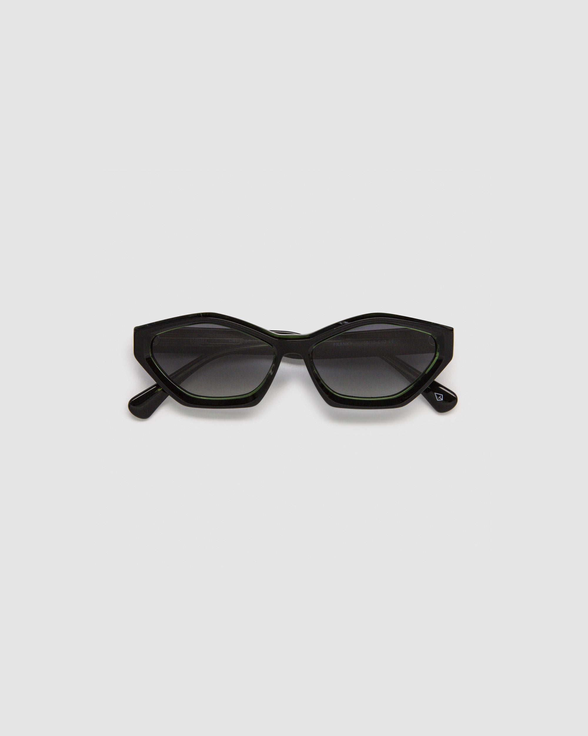 TRIBU FRANKY Black + Green / Polarised - acetate eyewear