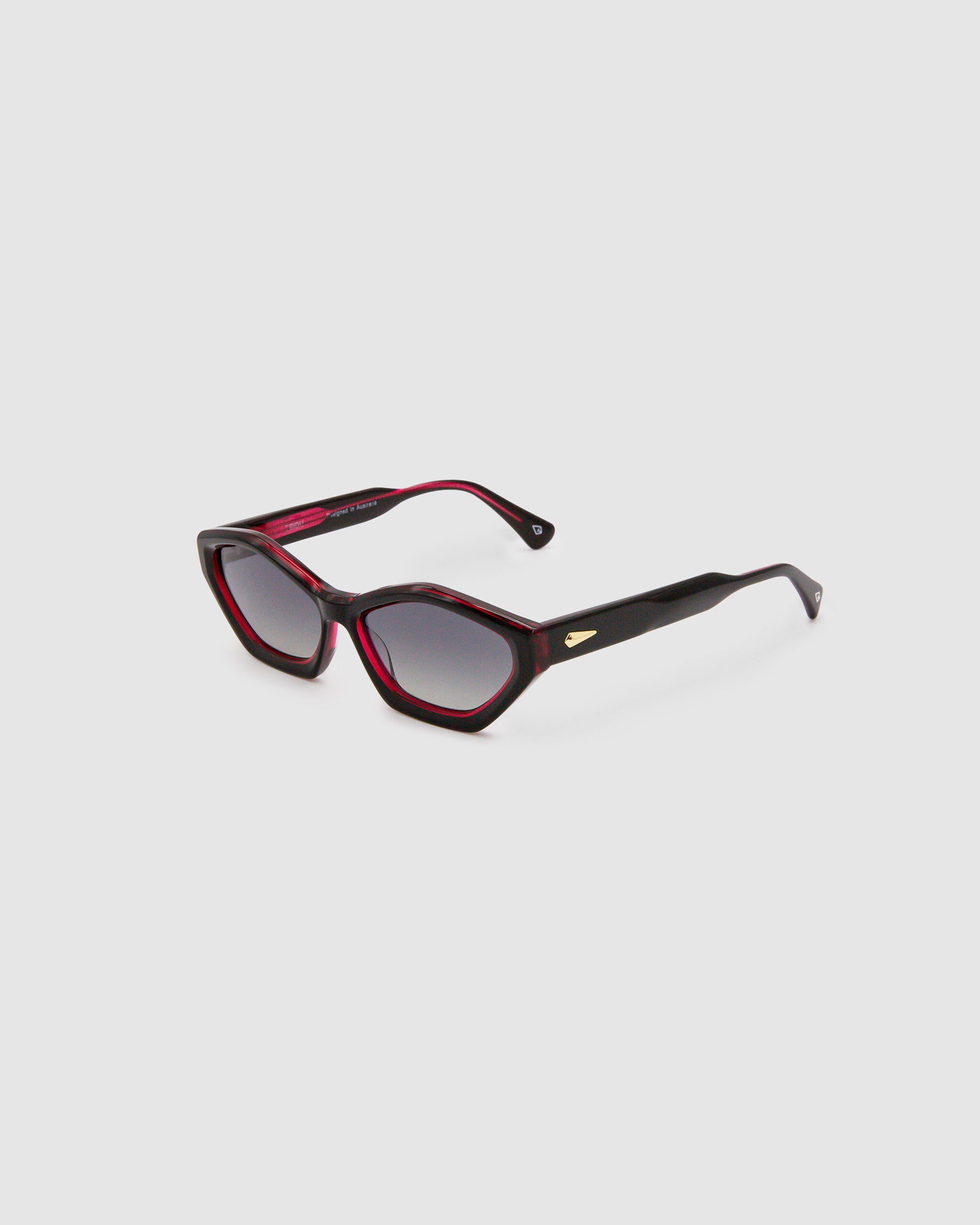 TRIBU FRANKY Black + Red / Polarised - acetate eyewear