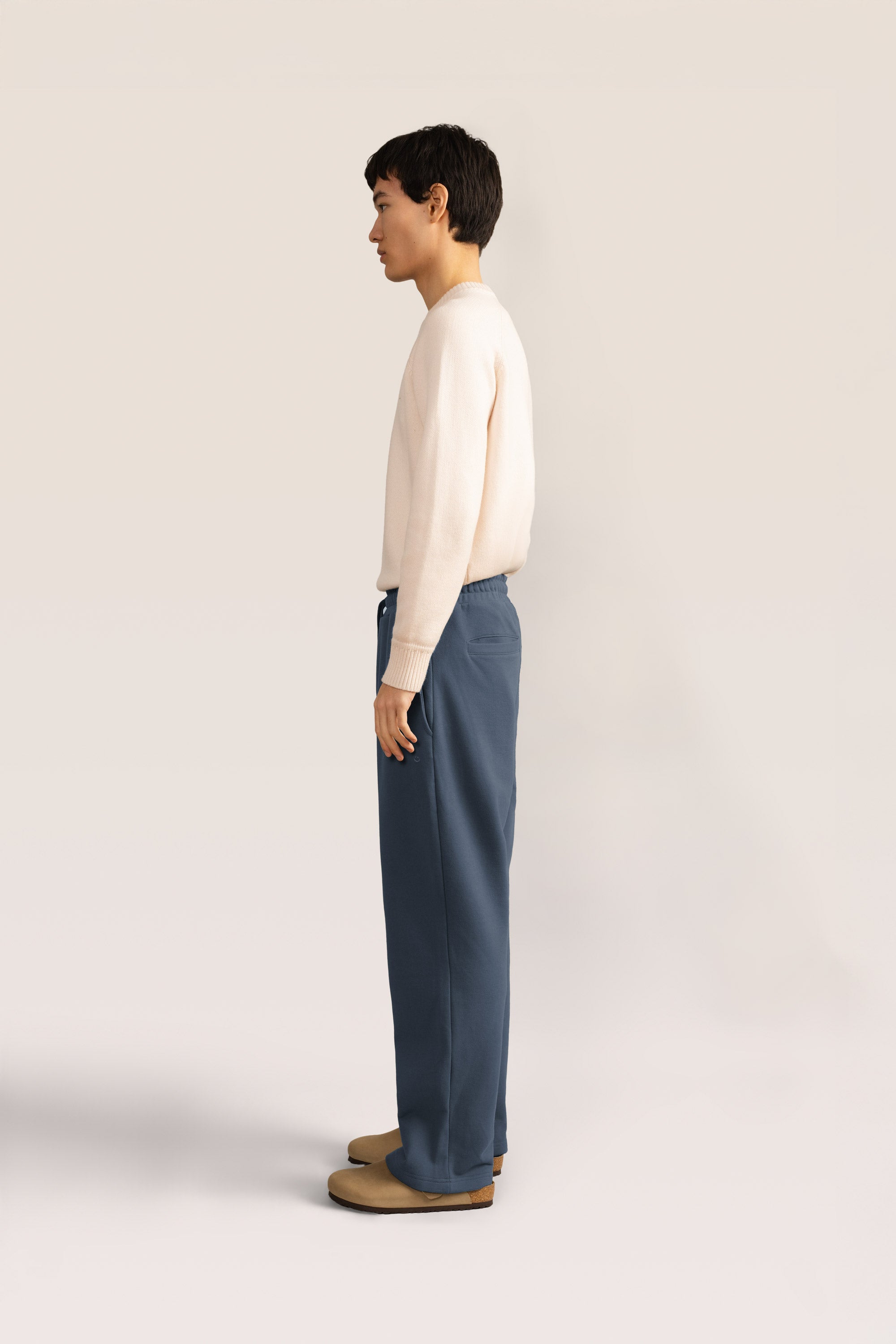 Bandsome French Terry Pant in Carbon Smiley - Australian made cotton pants