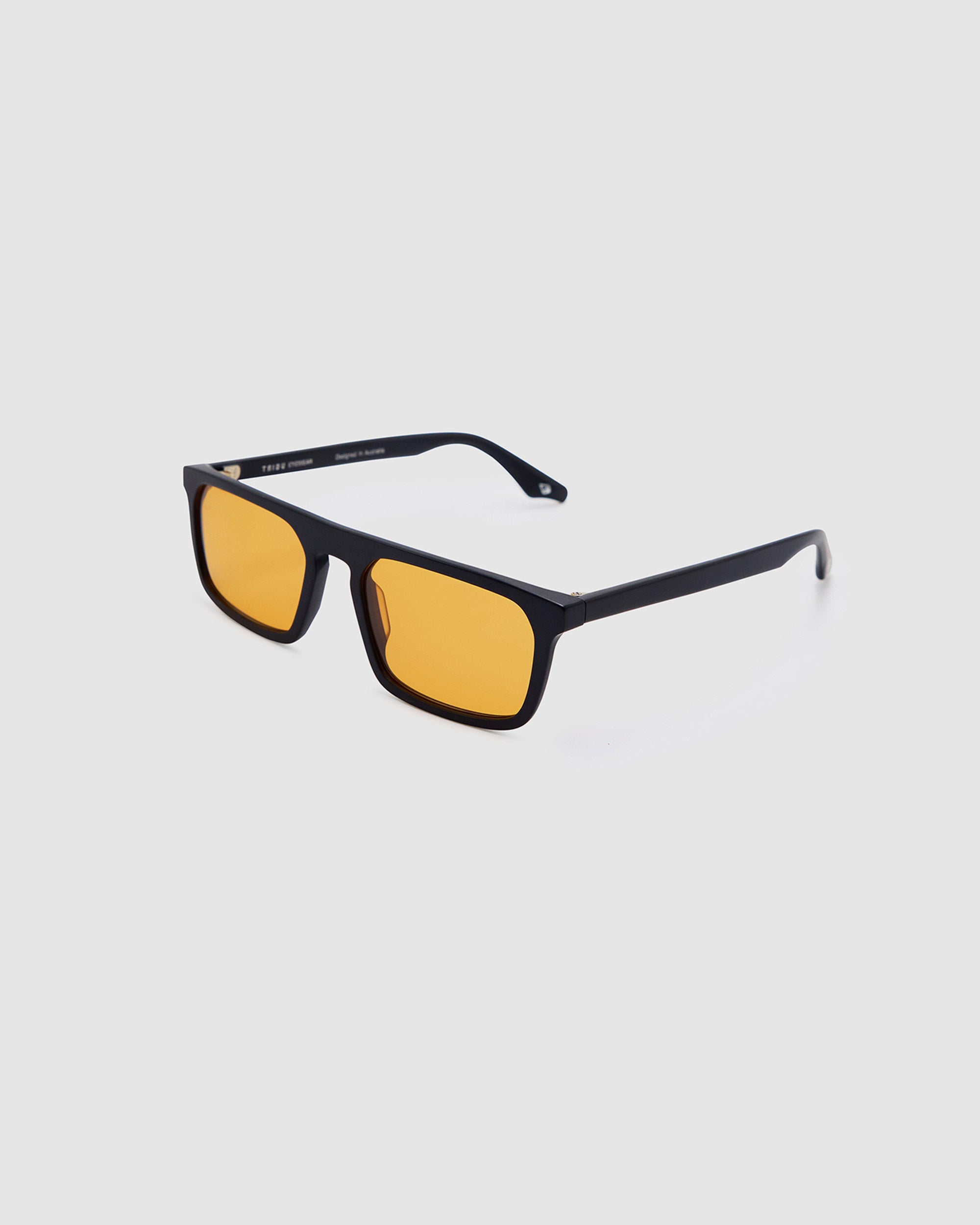 TRIBU GENTLEMAN Matte Black / Desert Orange - acetate eyewear