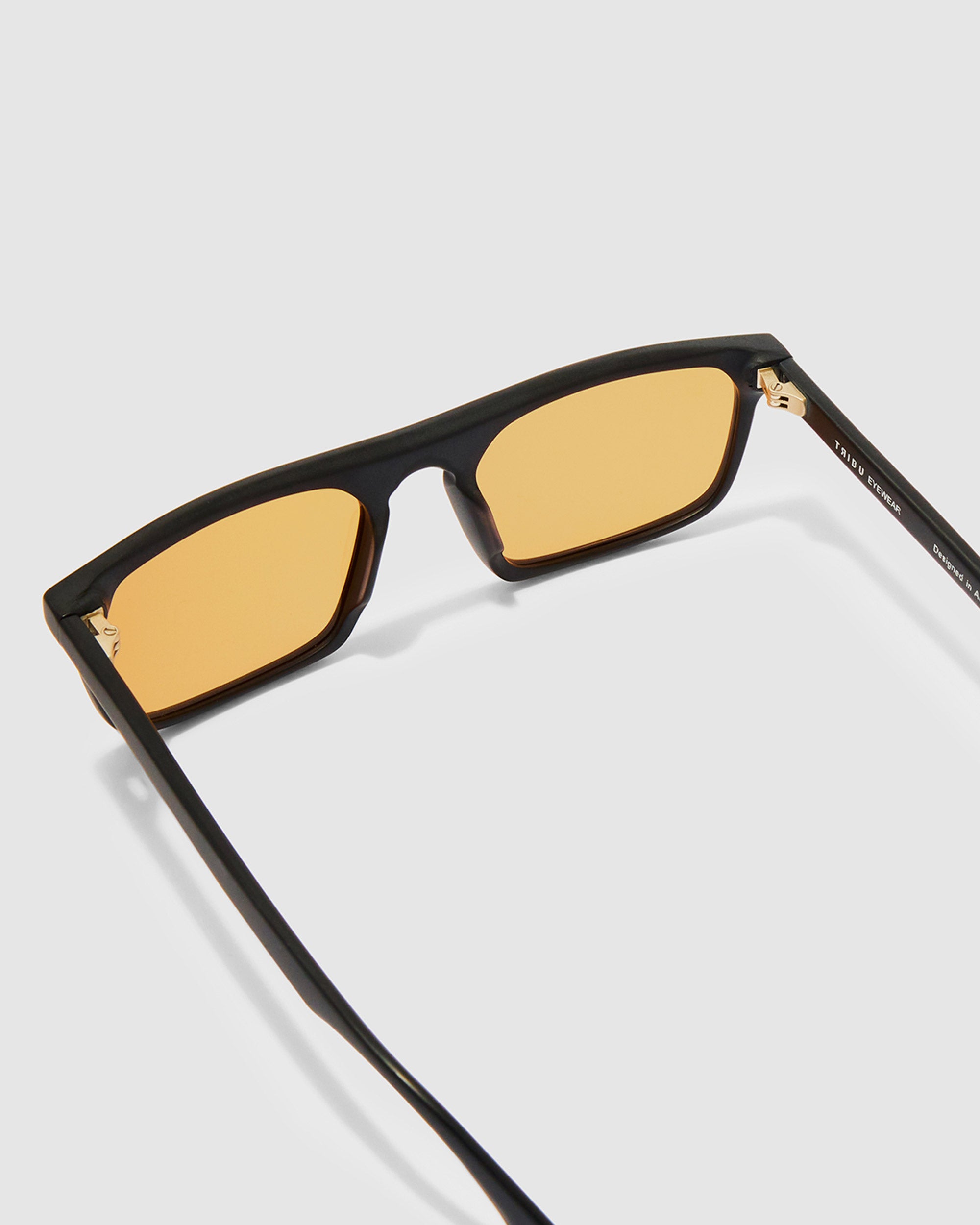 TRIBU GENTLEMAN Matte Black / Desert Orange - acetate eyewear