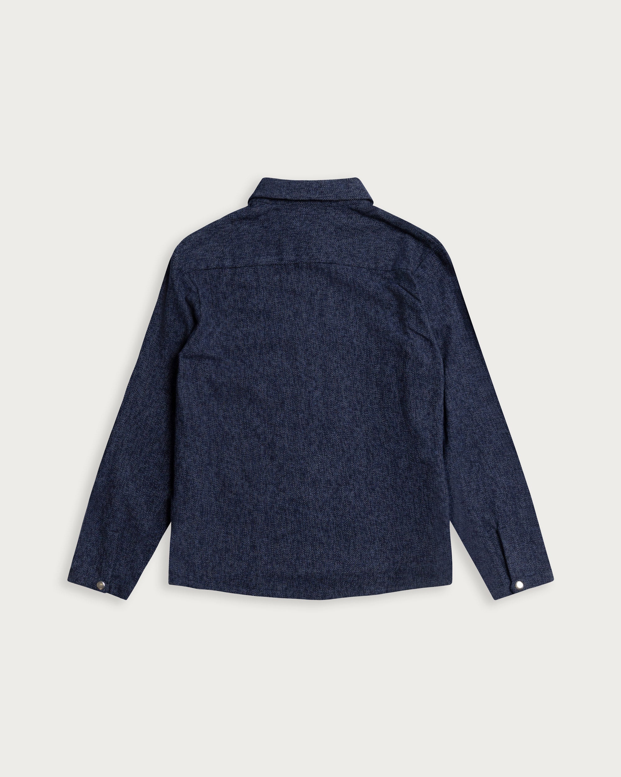 Iki LS Zip Jacket Blue Herringbone-4