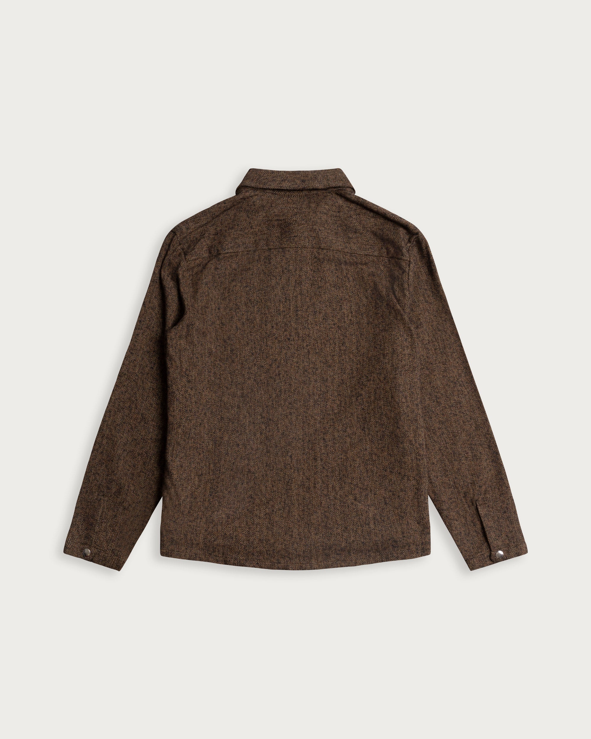 Iki LS Zip Jacket Brown Herringbone-5