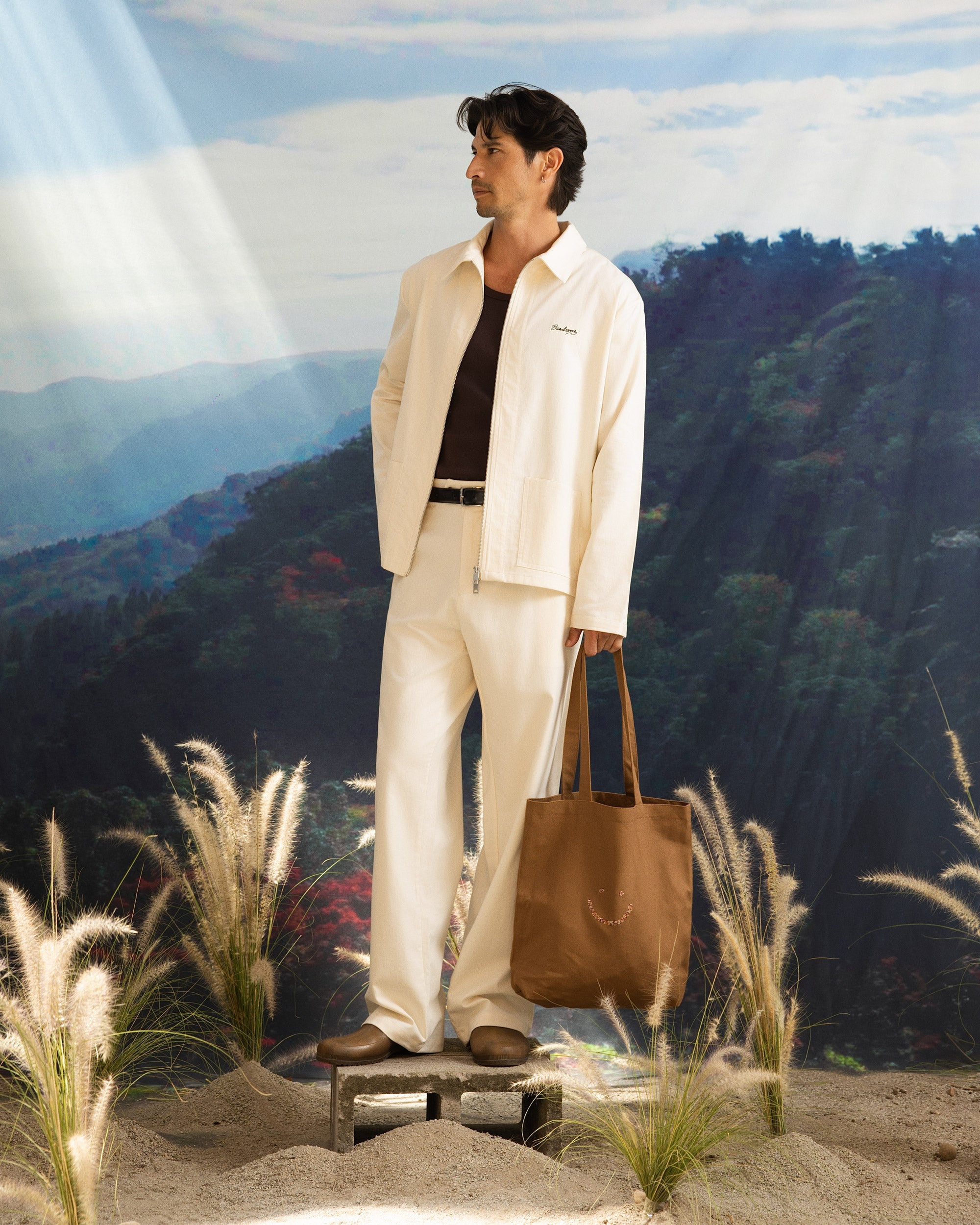 Iki Pleated Trouser Natural