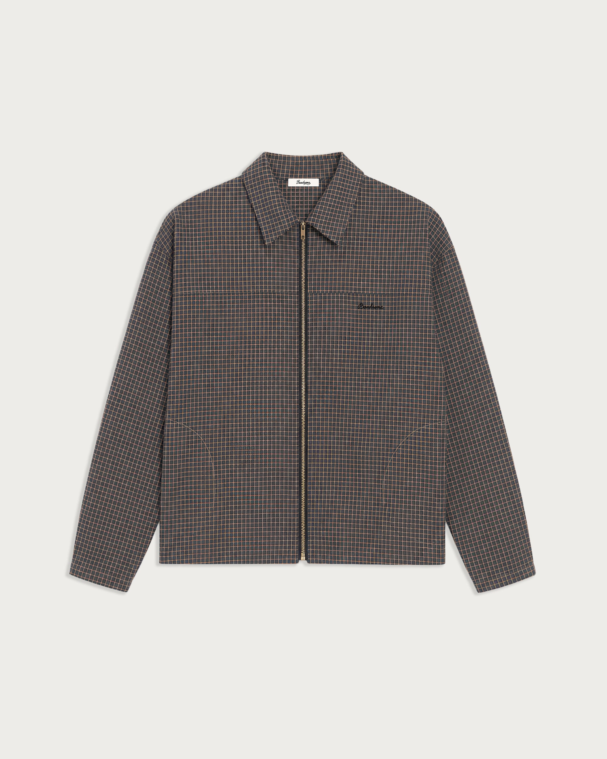 Fairway LS Zip Jacket Brown Check