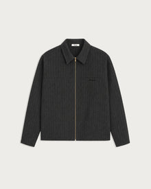 Fairway LS Zip Jacket Charcoal Herringbone
