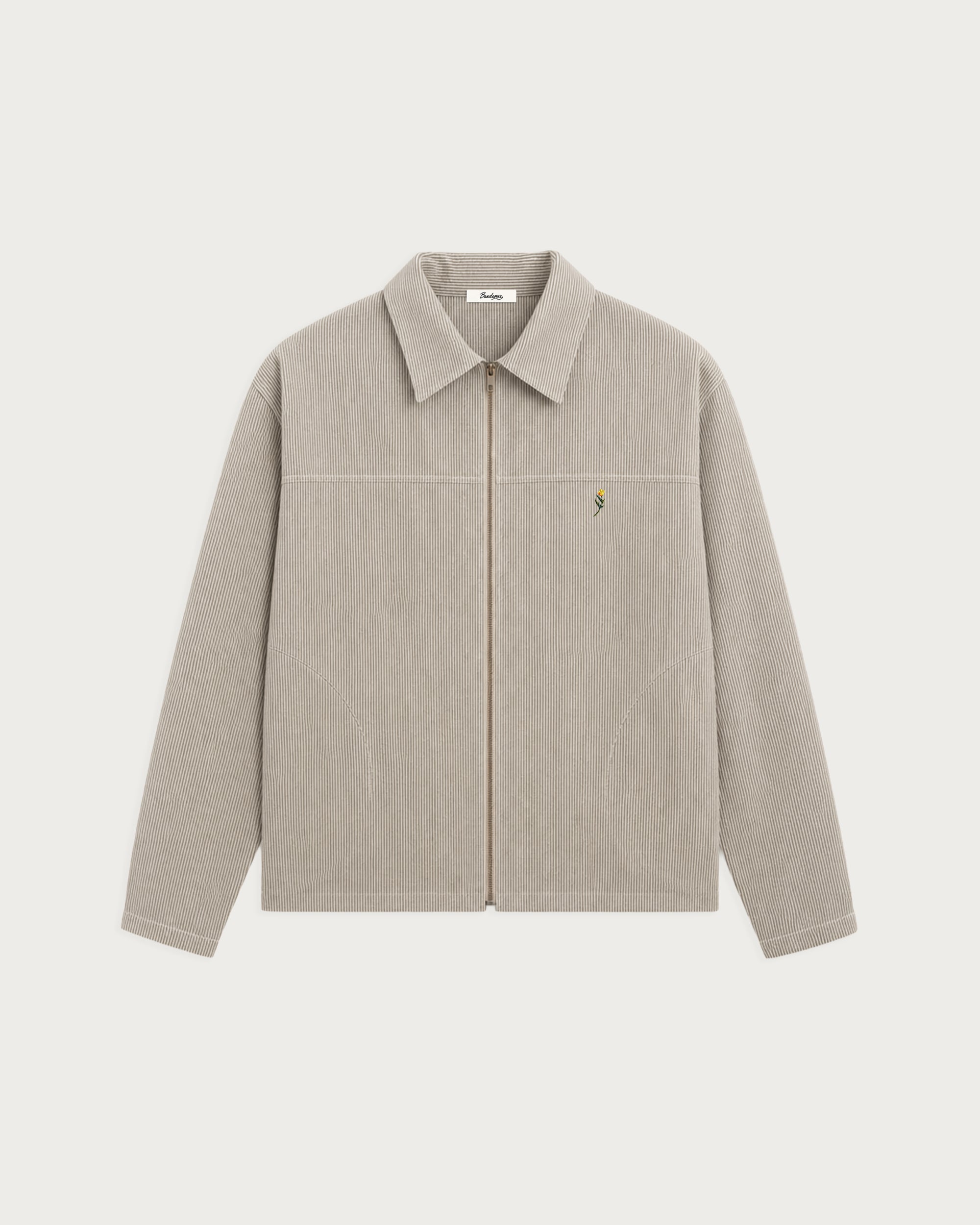 Fairway LS Zip Jacket Natural Stripe