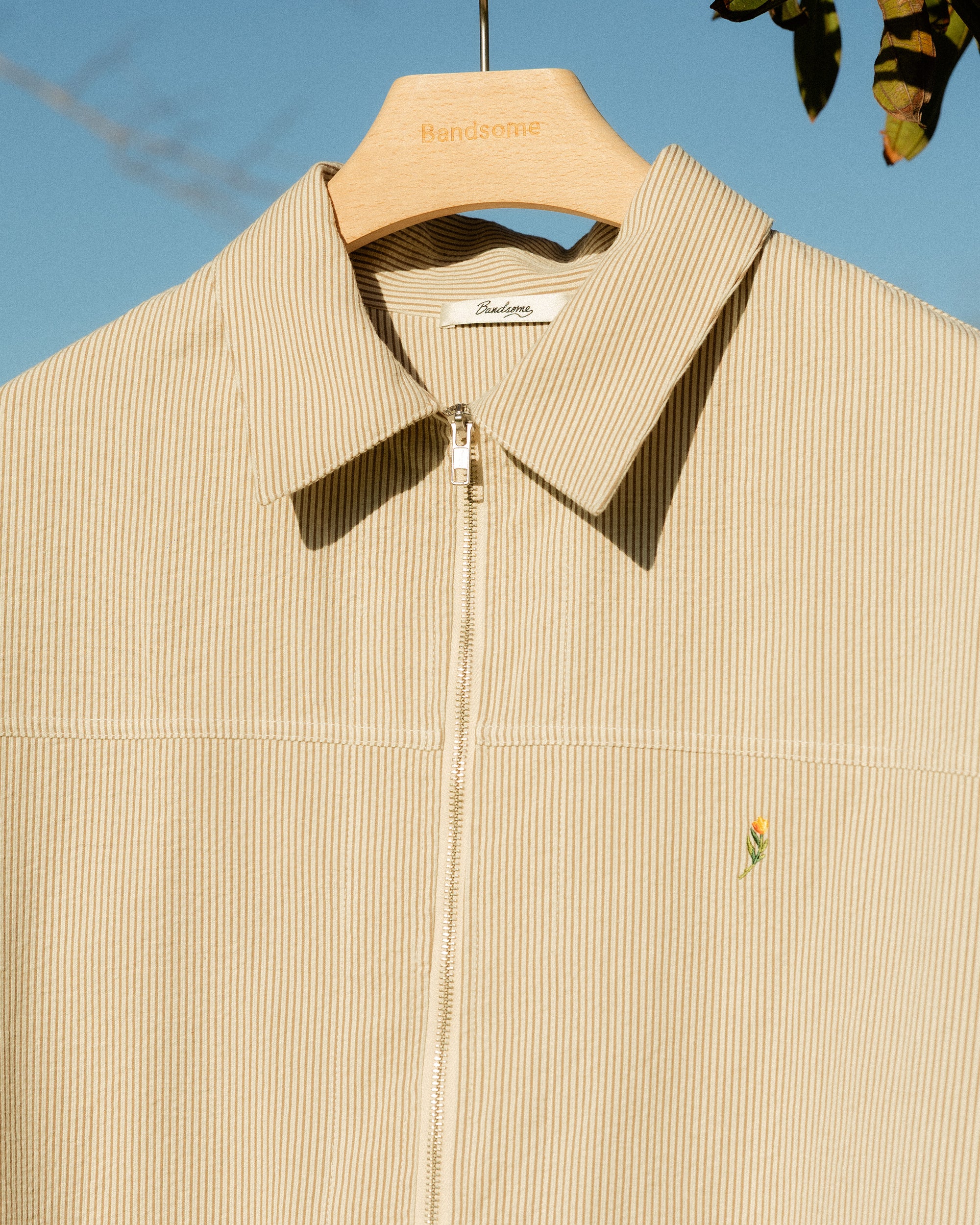 Fairway LS Zip Jacket Natural Stripe-3