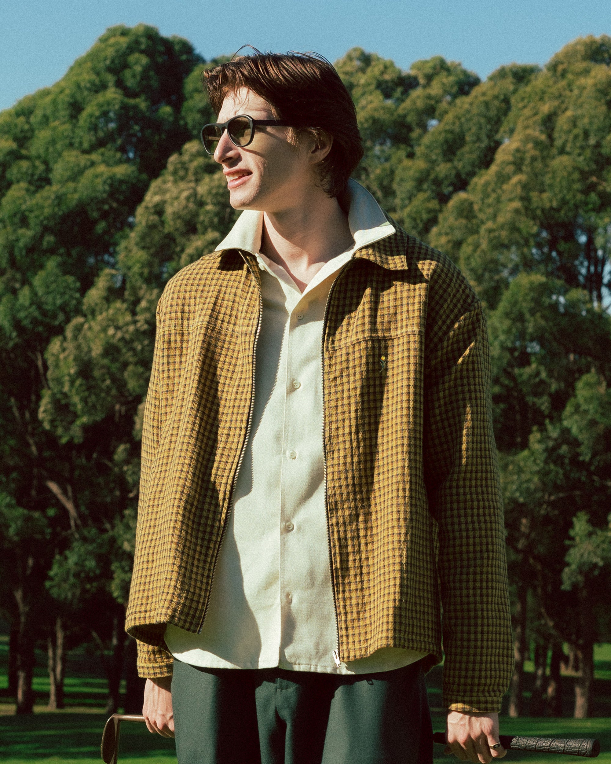 Fairway LS Zip Jacket Yellow Check-3