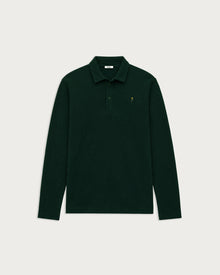 longsleeve pique polo shirt forest