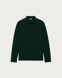 longsleeve pique polo shirt forest