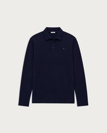 longsleeve pique polo shirt navy