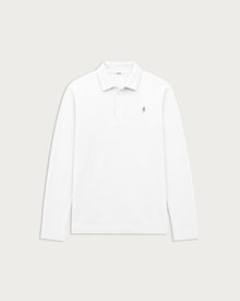 longsleeve pique polo shirt white