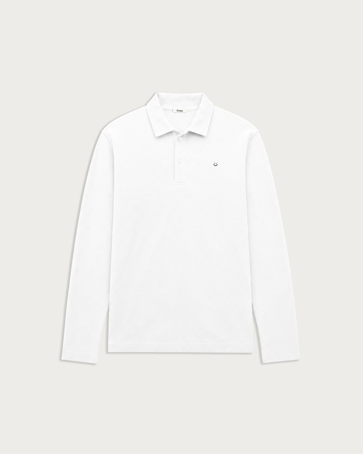 longsleeve pique polo shirt white