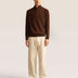 Bandsome Merino Wool Knitted Half Zip Top in Chocolate - merino wool top