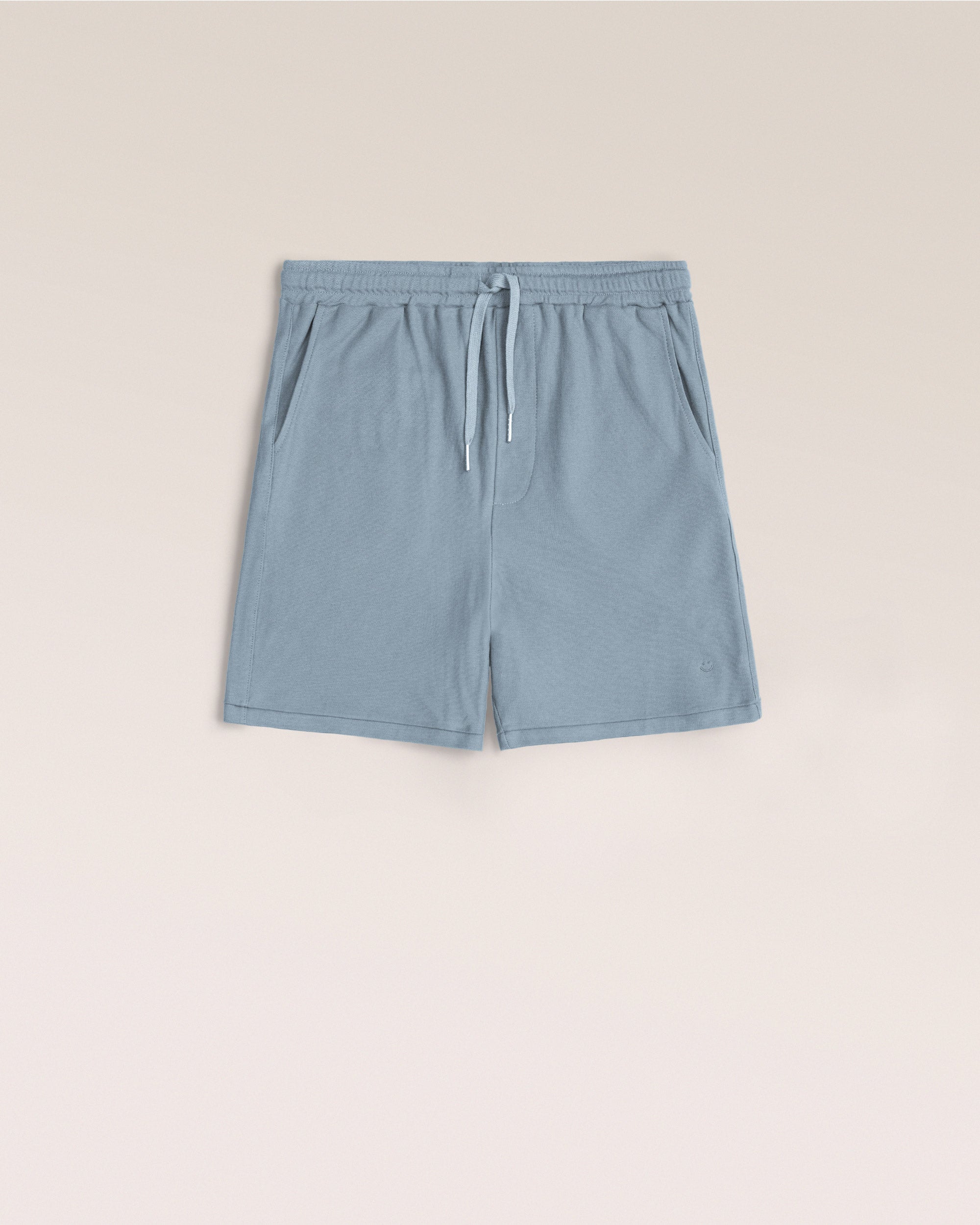 Bandsome pique shorts in steel smiley - Australian made organic cotton shorts