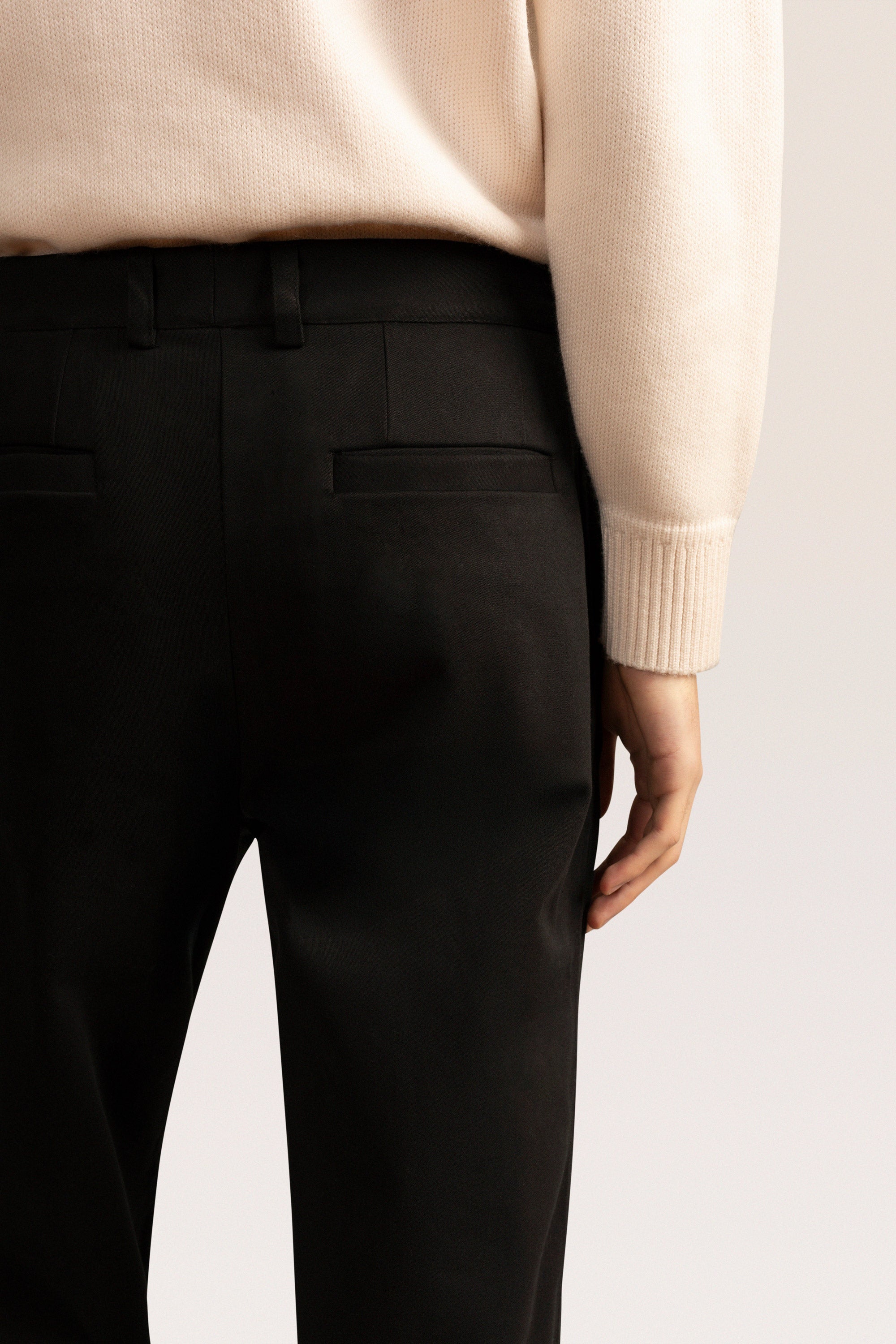 Bandsome pleated trouser in black - Australian made organic denim trousers