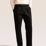 Bandsome pleated trouser in black - Australian made organic denim trousers