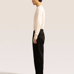 Bandsome pleated trouser in black - Australian made organic denim trousers