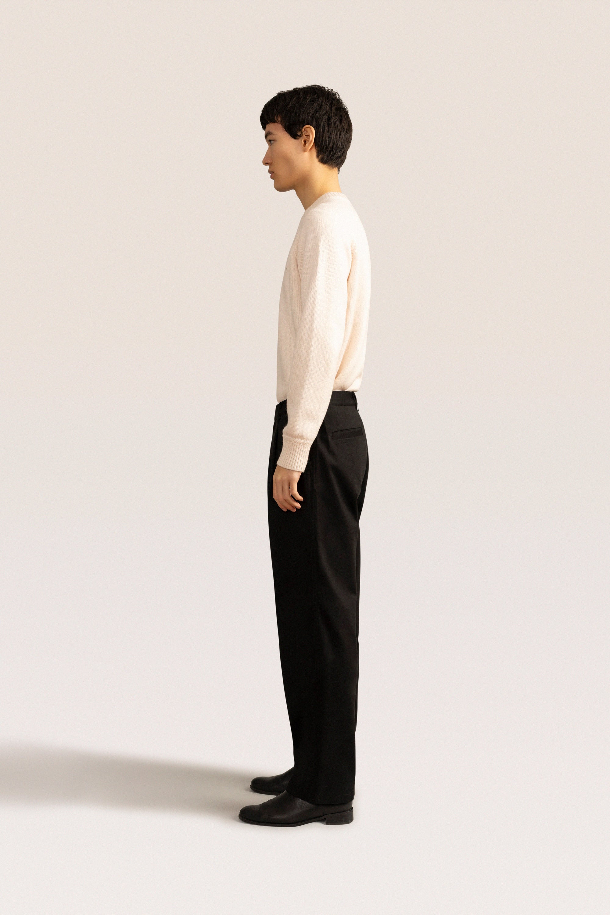 Bandsome pleated trouser in black - Australian made organic denim trousers