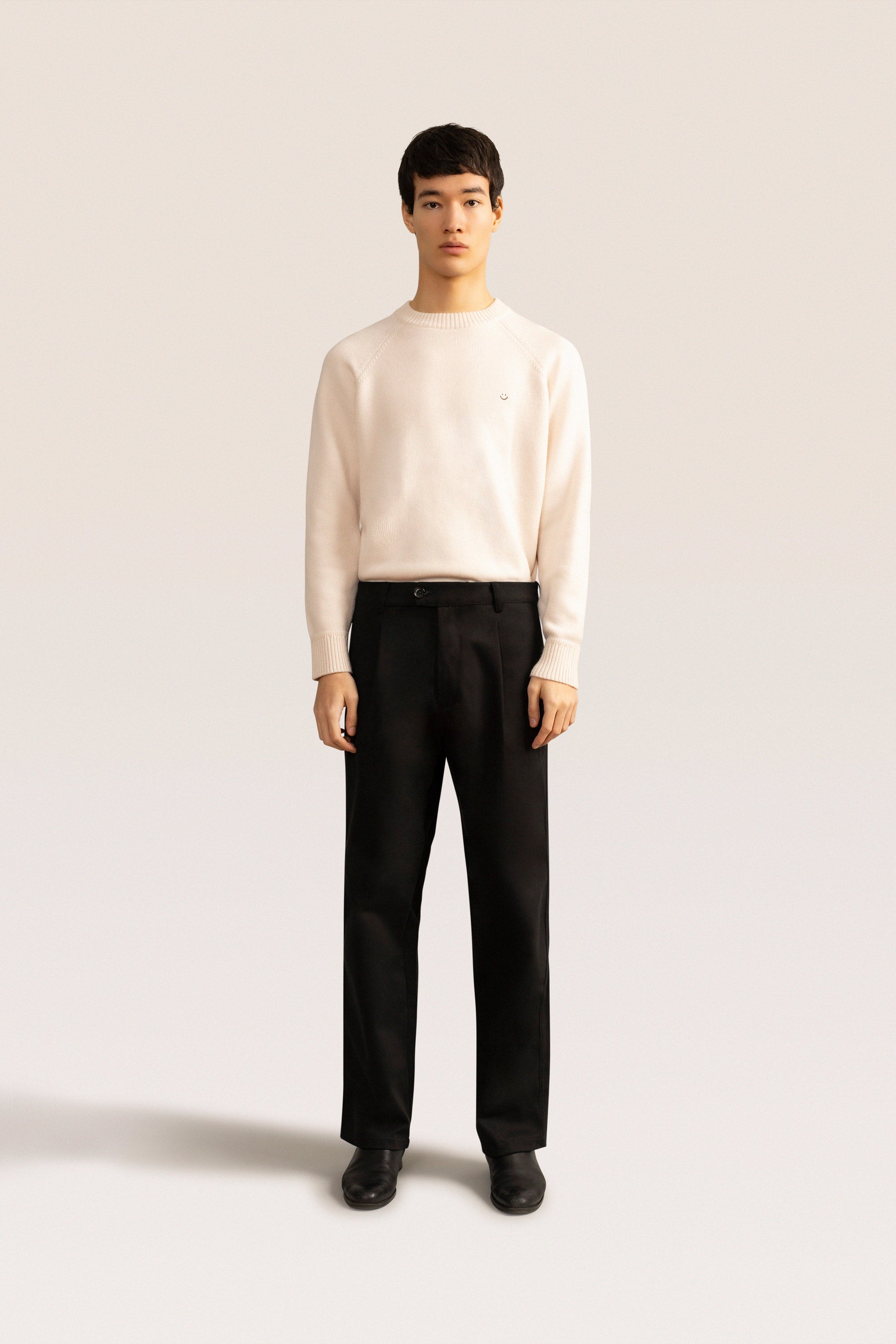 Bandsome pleated trouser in black - Australian made organic denim trousers