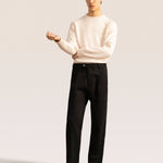 Bandsome pleated trouser in black - Australian made organic denim trousers