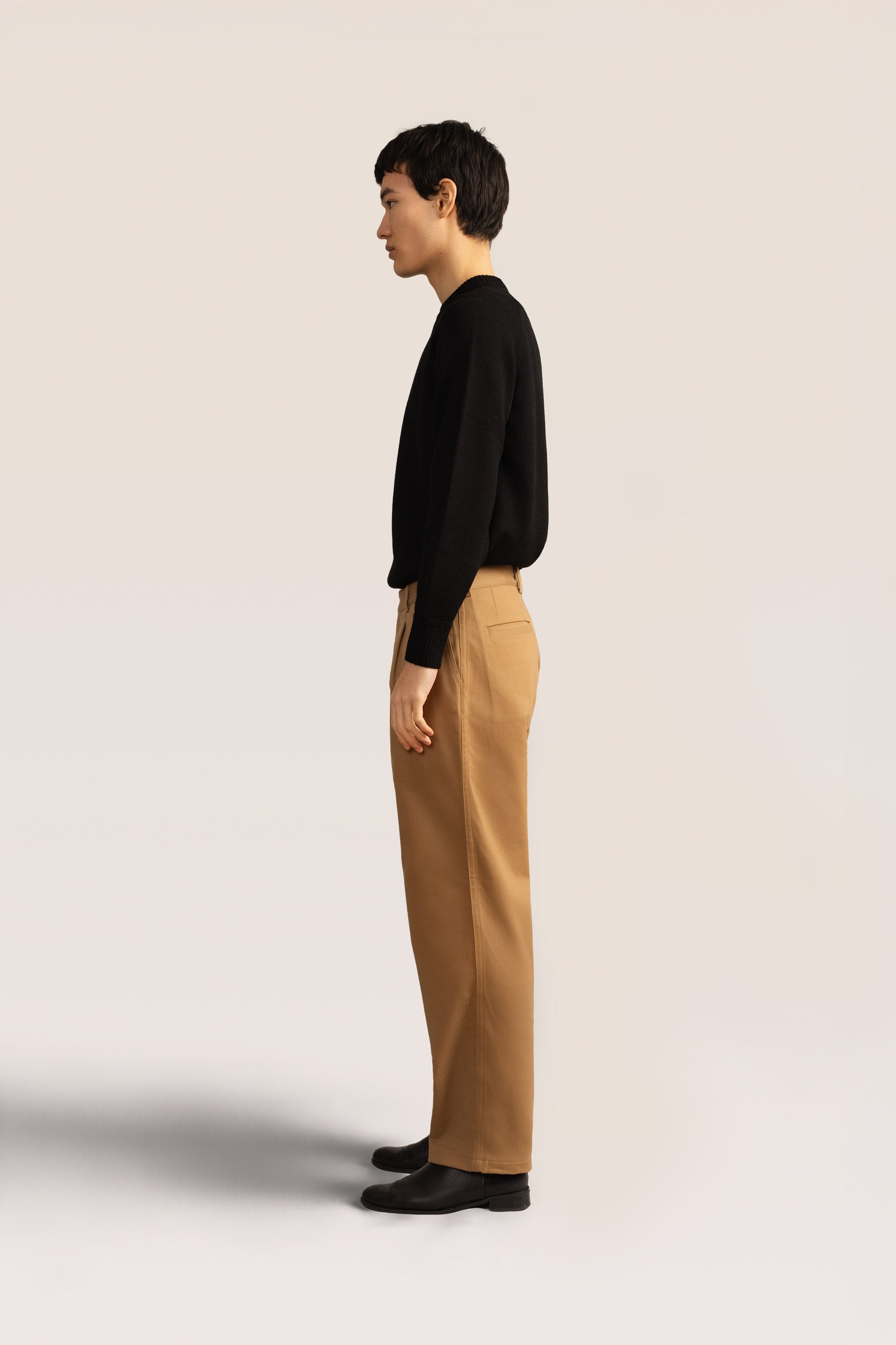 Bandsome pleated trouser in brown - Australian made cotton trousers
