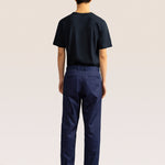 Bandsome pleated trouser in blue pinstripe - Australian made cotton trousers