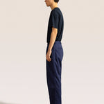 Bandsome pleated trouser in blue pinstripe - Australian made cotton trousers