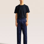 Bandsome pleated trouser in blue pinstripe - Australian made cotton trousers