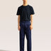 Bandsome pleated trouser in blue pinstripe - Australian made cotton trousers