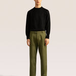 Bandsome pleated trouser in olive - Australian made cotton trousers
