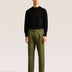Bandsome pleated trouser in olive - Australian made cotton trousers