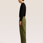 Bandsome pleated trouser in olive - Australian made cotton trousers