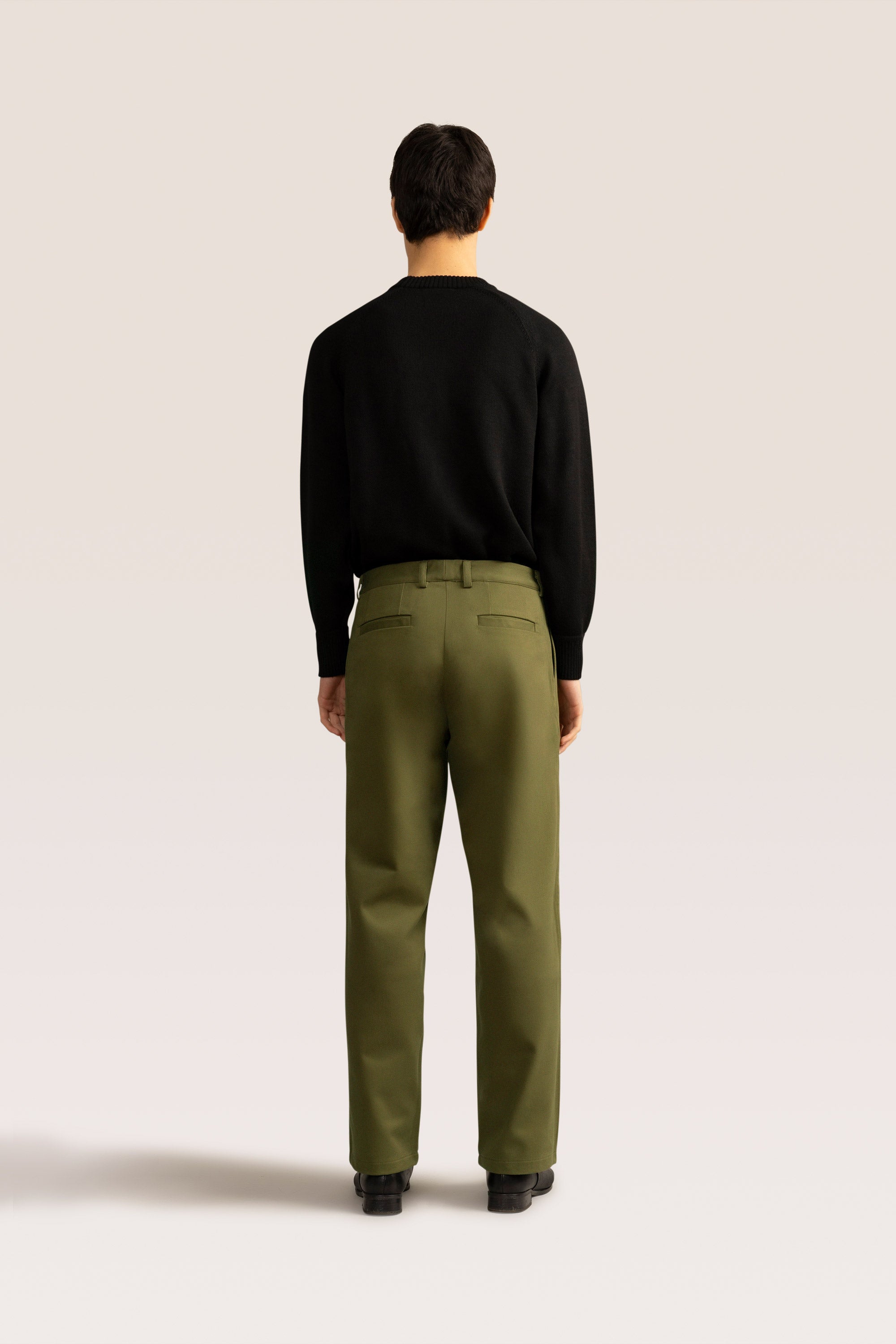 Bandsome pleated trouser in olive - Australian made cotton trousers