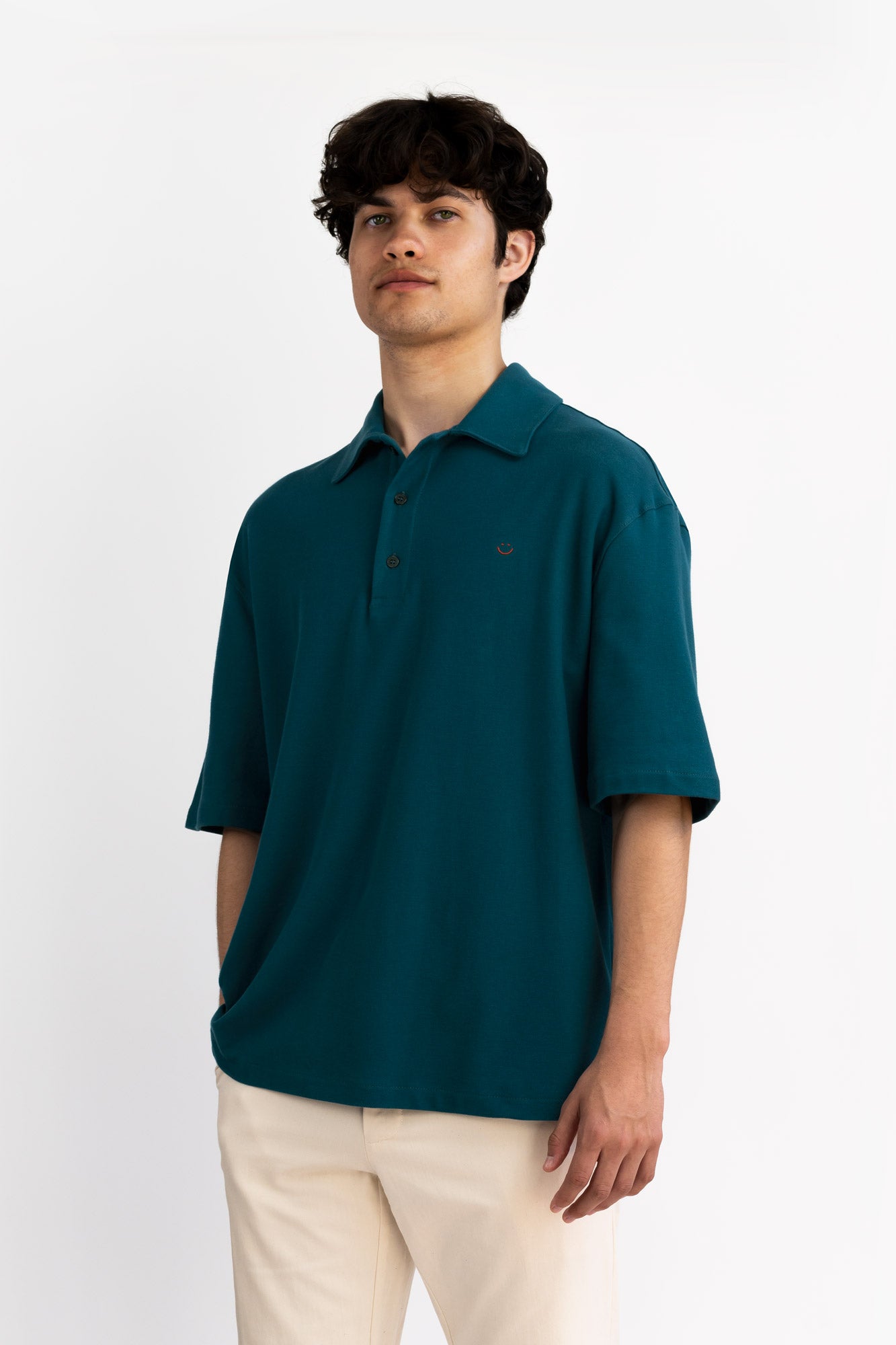 Pique Polo Shirt Emerald Smiley