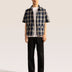 Bandsome SS Zip Shirt in Wide Check Navy - Australian made cotton top