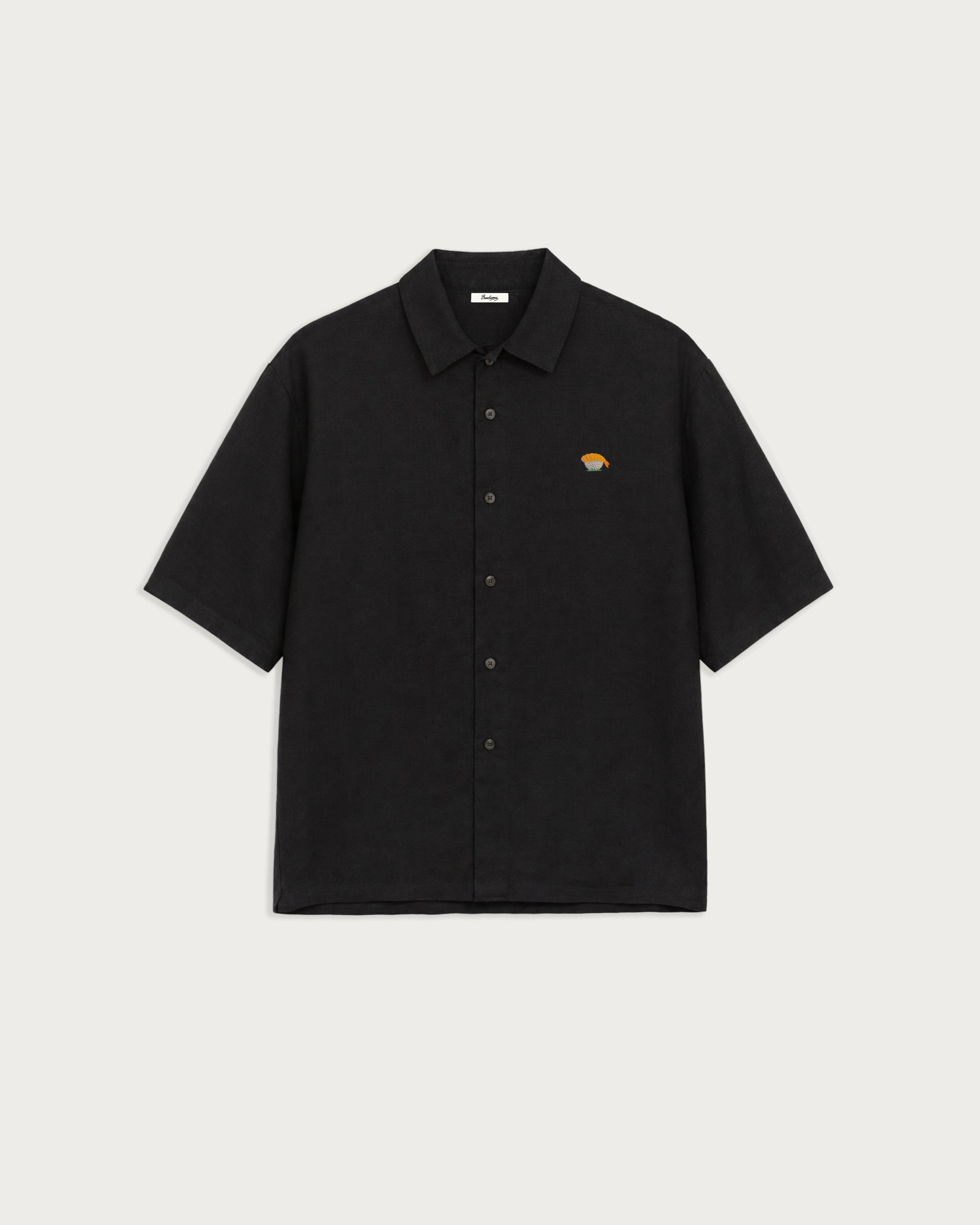 Fairway SS Button Shirt Black Linen