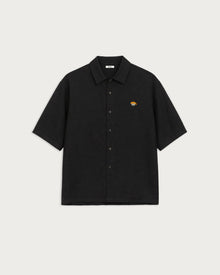 Fairway SS Button Shirt Black Linen