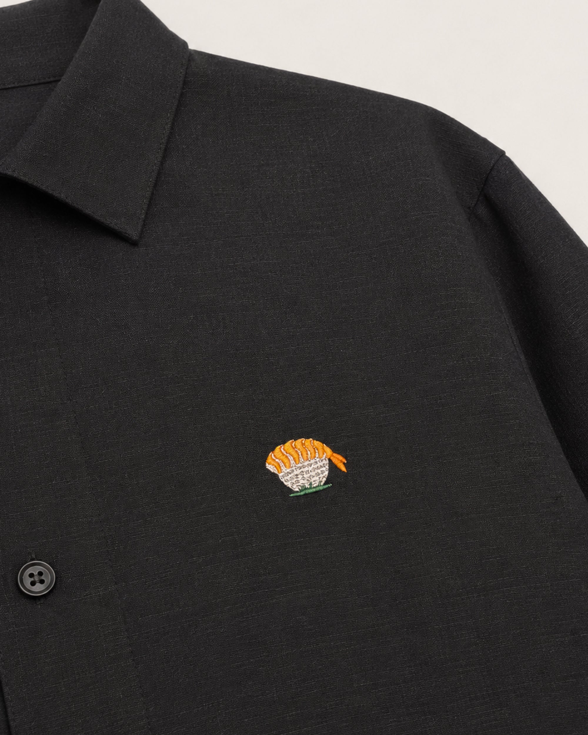 Fairway SS Button Shirt Black Linen-3